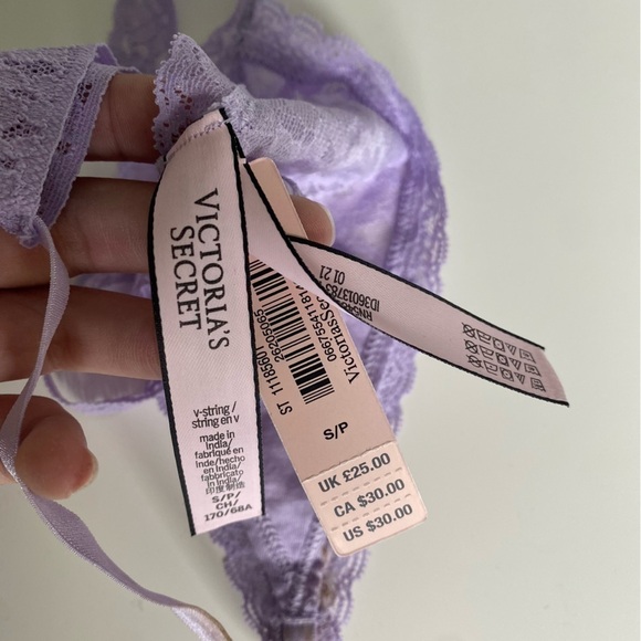 Nwt Victoria’s Secret VS Lace Thong V-String in Lilac Purple • S Small - Picture 3 of 5